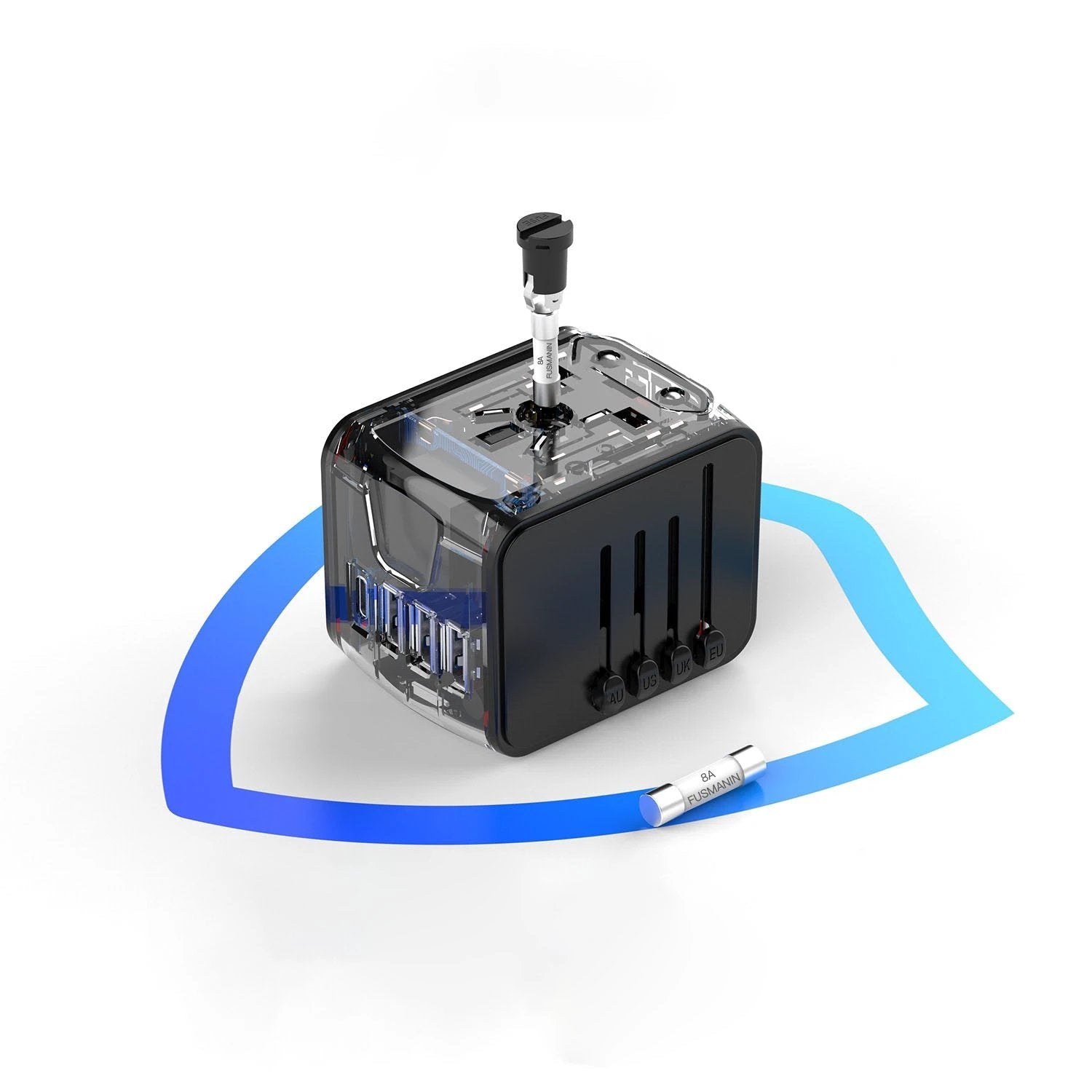 BowLift 丨 Multi-function Travel Charger Stand USB & Type-C Ports ABS by BW-fgd-00652