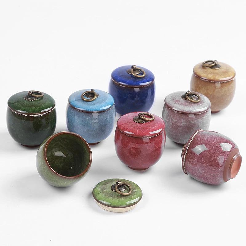 Travel Tea Clay Tea Jar with Cracked Sandwich Design by BowLift