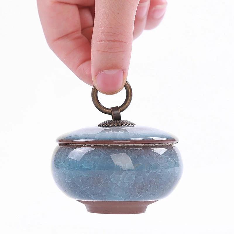 Travel Tea Clay Tea Jar with Cracked Sandwich Design by BowLift
