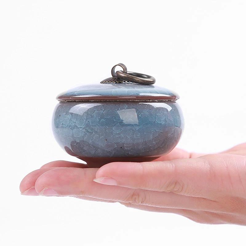 Travel Tea Clay Tea Jar with Cracked Sandwich Design by BowLift