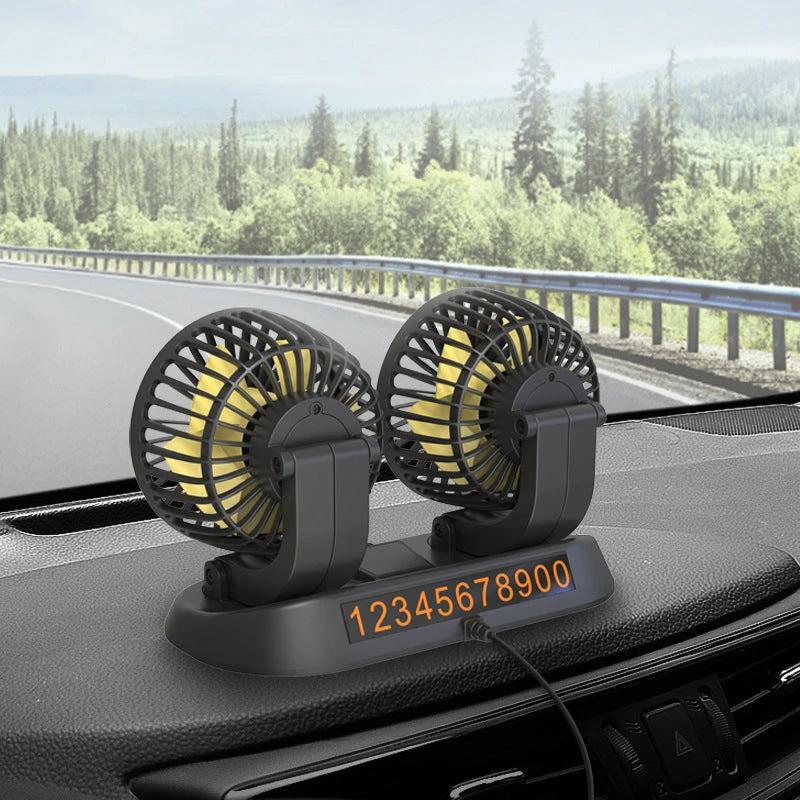 Mini swivel fan with double head for the car by Bowlift
