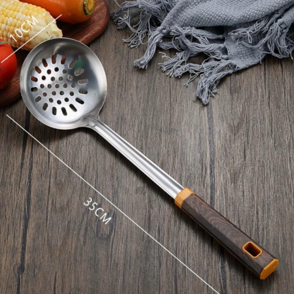 Wood Grain Stainless Steel Utensils | 6pcs Set by Casa & Beyond