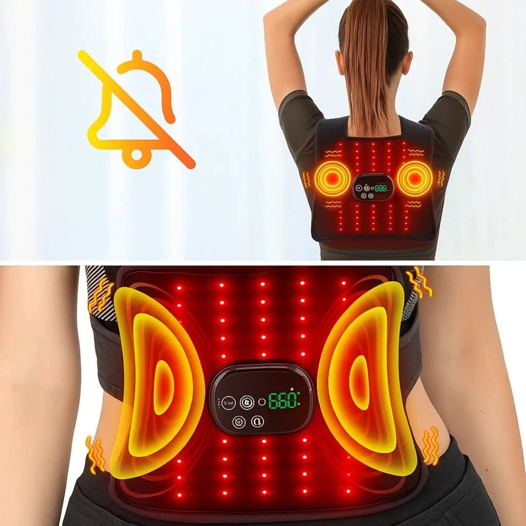 Red Light Therapy & Vibration – Rechargeable Heated Wrap – Eases Back Pain, Stiffness & Muscle Aches Bowlift by Bowlift