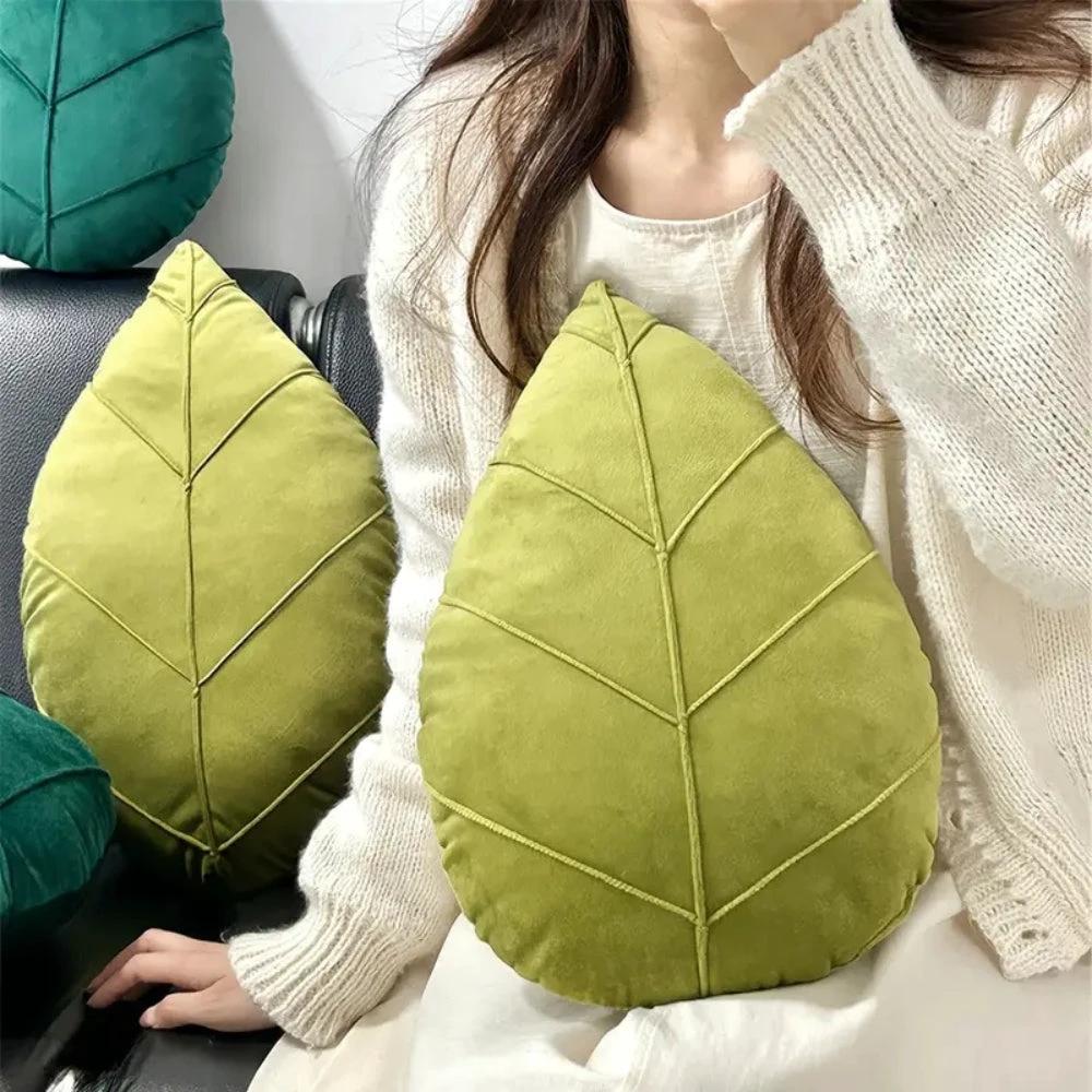 Verdant Flourish Leaf Shaped Cushion by Casa & Beyond