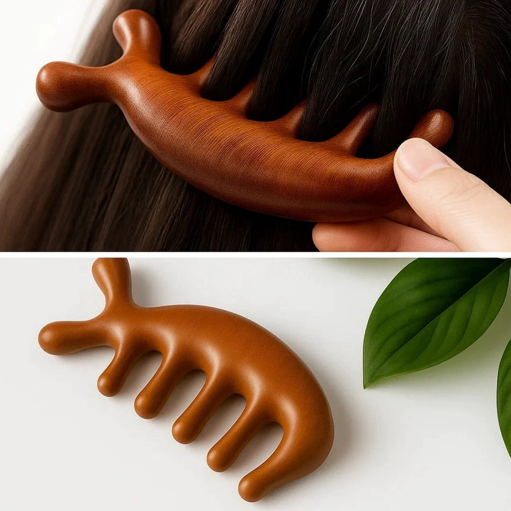 Stress Relief & Hair Health – Natural Sandalwood – Gentle Detangling for Sensitive Scalps Daily Calm Care Bowlift by Bowlift