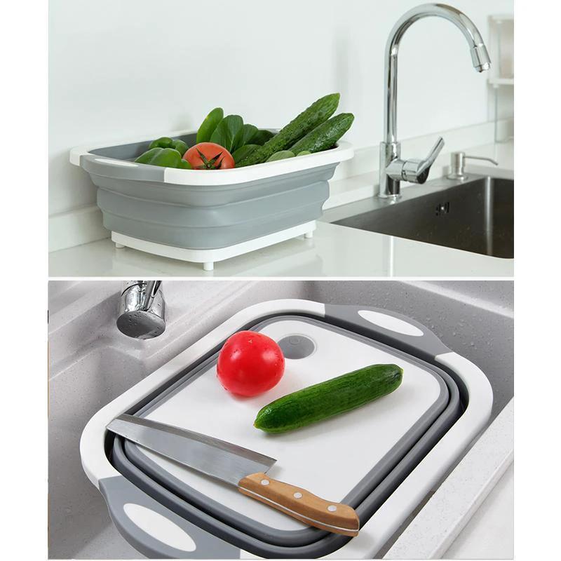 Ciaovie collapsible cutting board with dish container by Bowlift
