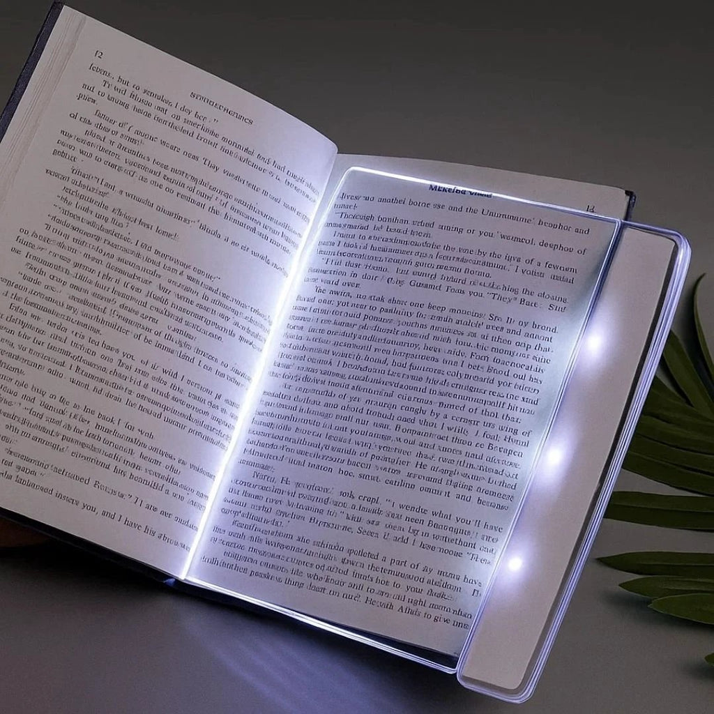PageGlow | Flat LED Book Light – Glare‑Free Full‑Page Illumination – Slim Portable Design – Eye‑Care for Travellers & Bedtime Readers Bowlift by Bowlift