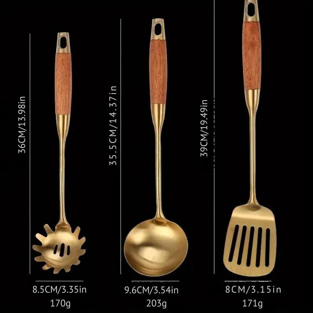 Chef’s Choice Golden Kitchen Utensils | 6pcs Set by Casa & Beyond