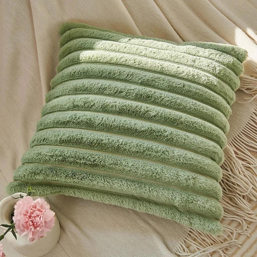 Green Fluffy Cushion Cover by Casa & Beyond
