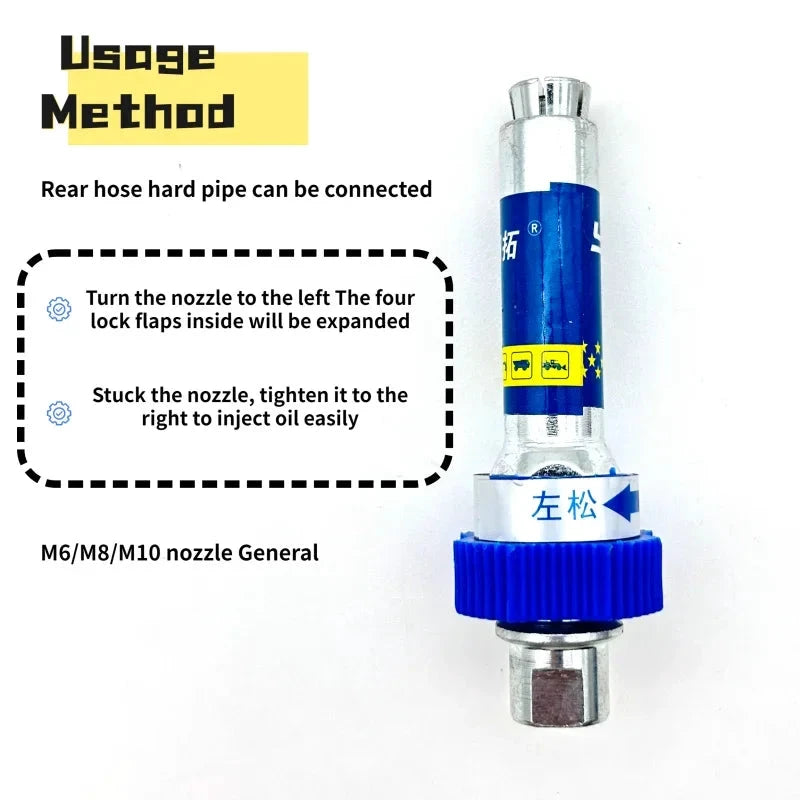 High-Pressure Grease Coupler - Heavy-Duty Fittings Adapter for Grease Guns, Fast Lock and Release Nozzles (Universal Fit) Bowlift by Bowlift