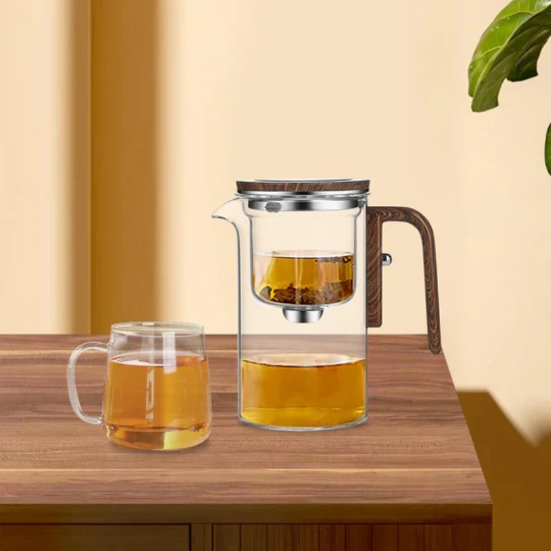 resistant glass teapot with wooden handle – Elegant infusion pot Bowlift by Bowlift