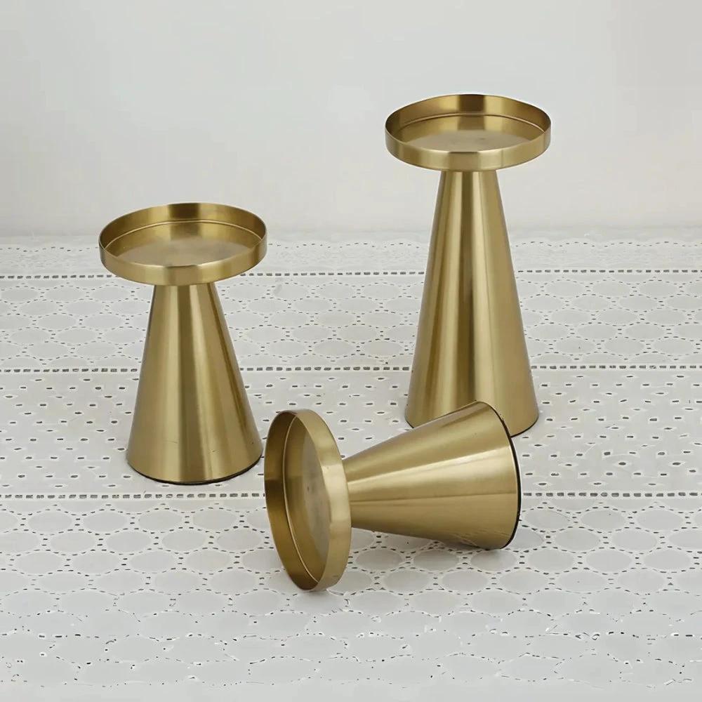 Elegant Brass Candle Holders | Set of 3 by Casa & Beyond