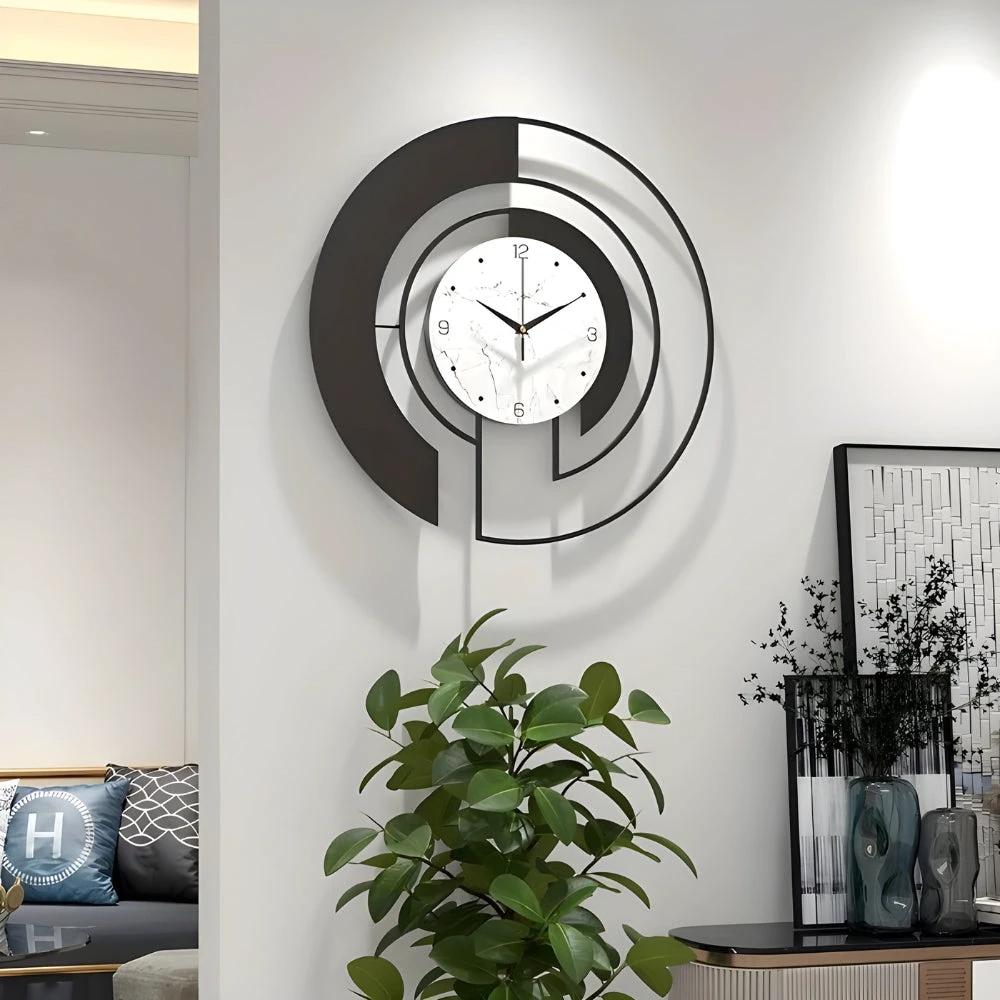 Quiet geometric wall clock with peaceful run for tranquil spaces Bowlift by Bowlift