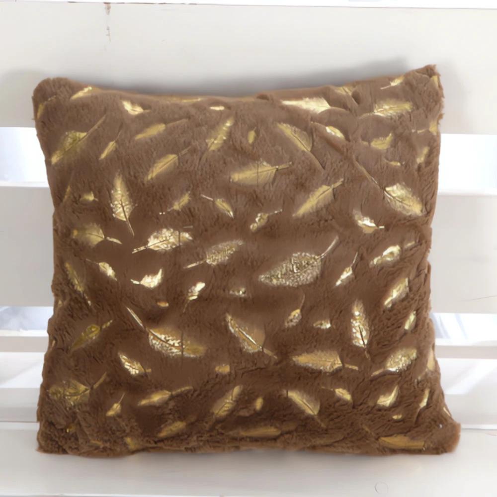 Golden Leaf Velvet Cushion Covers by Casa & Beyond