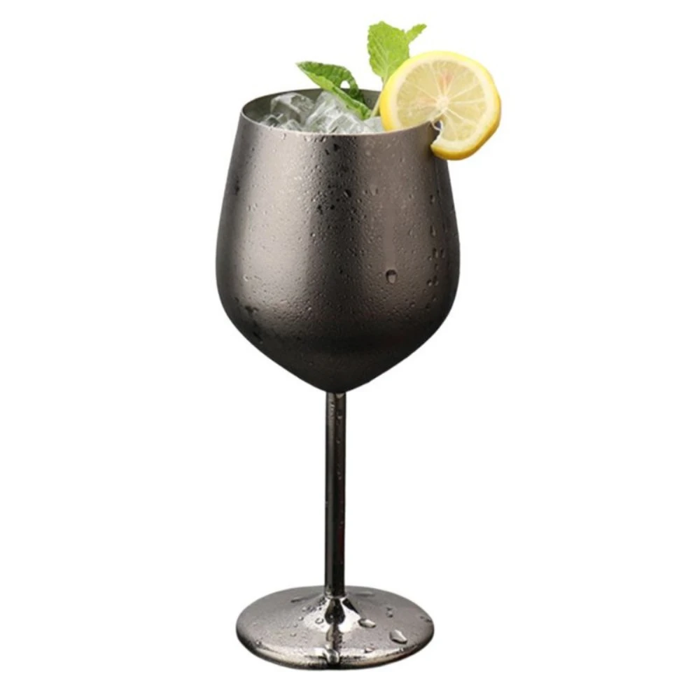 Lustrous Stainless Steel Wine Glass by Casa & Beyond