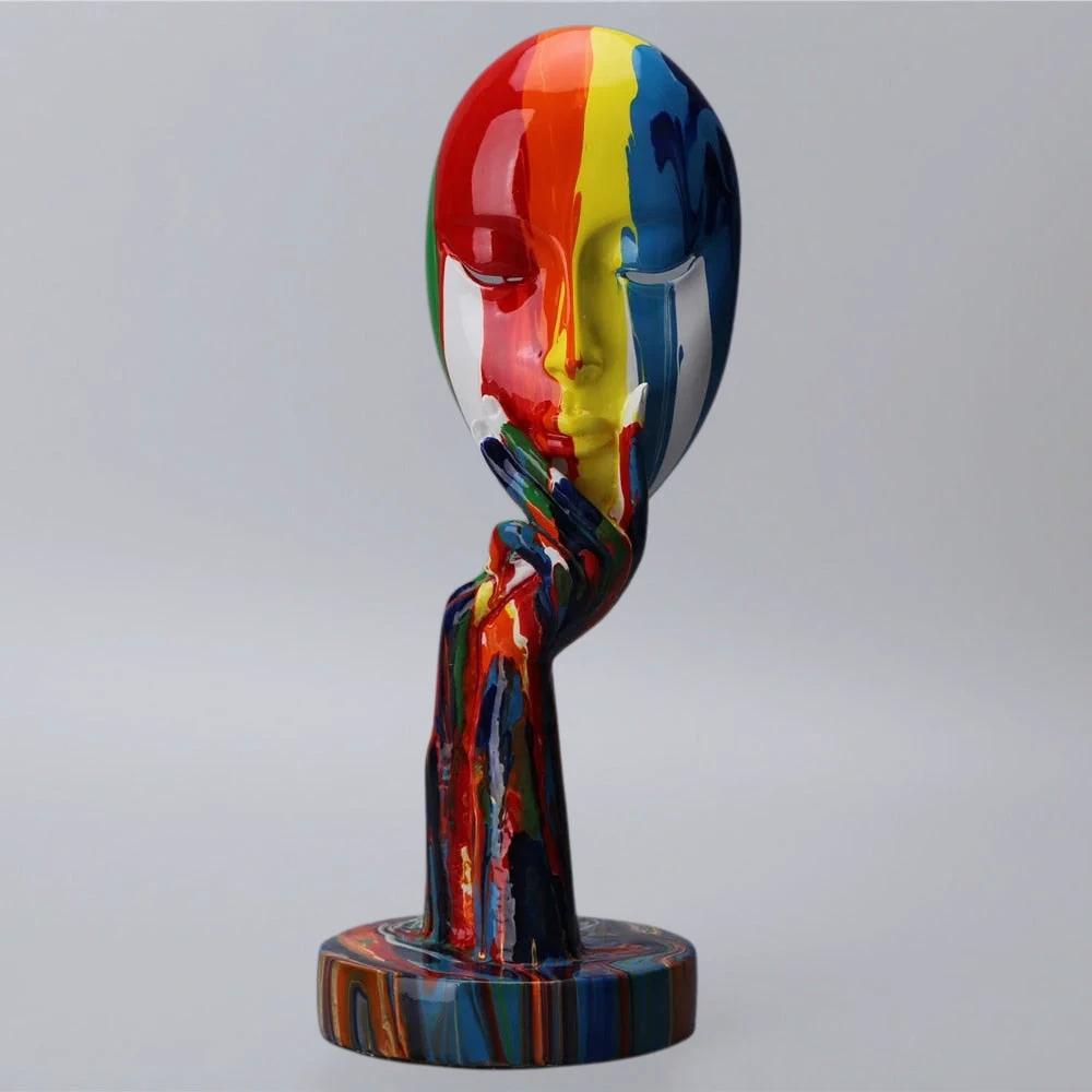 Female Thinker Colorful Art Sculpture by Casa & Beyond