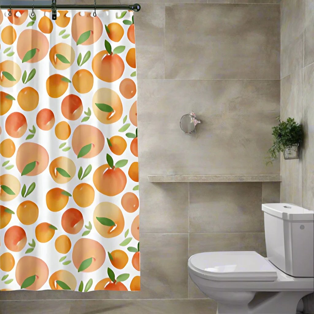 Sunny Oranges Bath Curtain by Casa & Beyond
