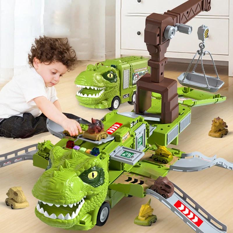 New Engineer Truck Railway Toy Set with Transforming Dinosaurs by Bowlift