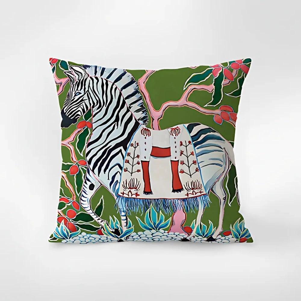 Zebra Tapestry Tassel Cushion Cover by Casa & Beyond