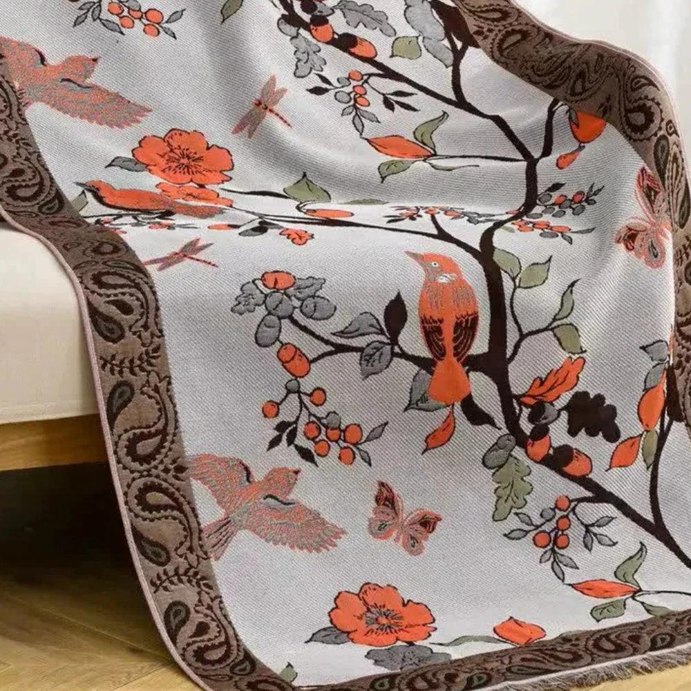 Countryside Charm Bird Cotton Towel by Casa & Beyond
