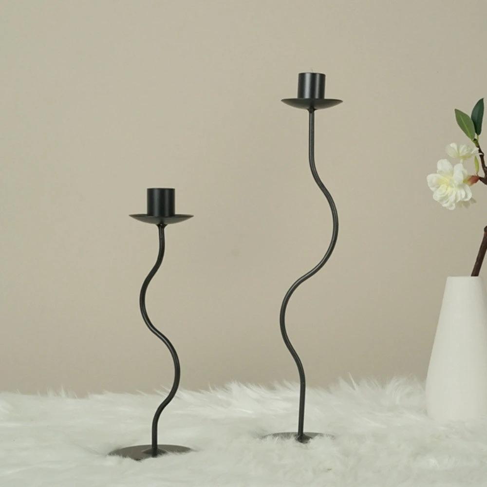 Sculpted Wavy Iron Candle Holder by Casa & Beyond