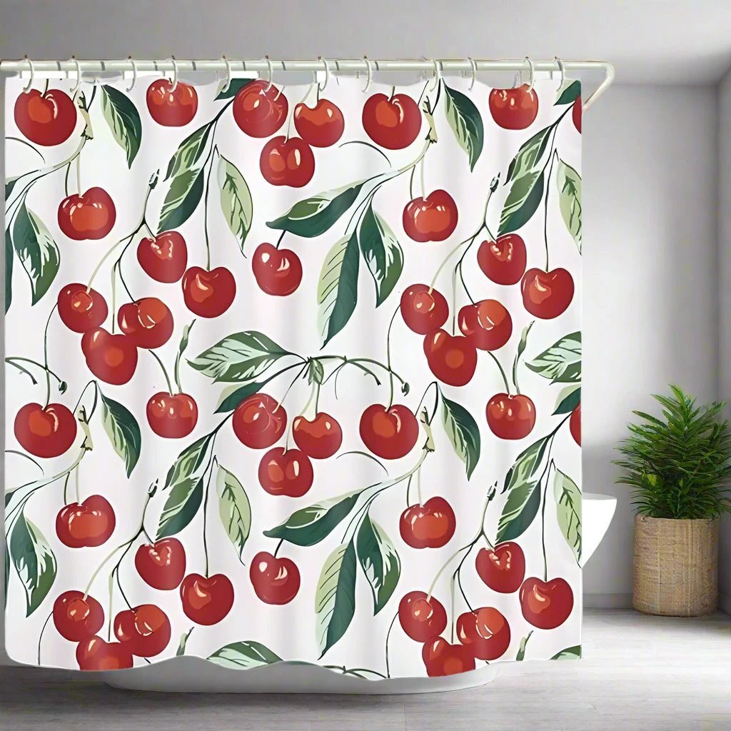 Sweet Cherry Delight Shower Curtain by Casa & Beyond
