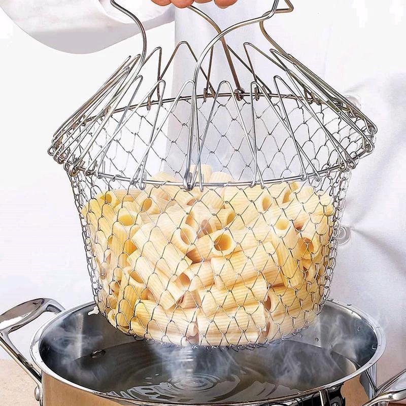 Chef Frying Basket Foldable Made of Stainless Steel by Bowlift