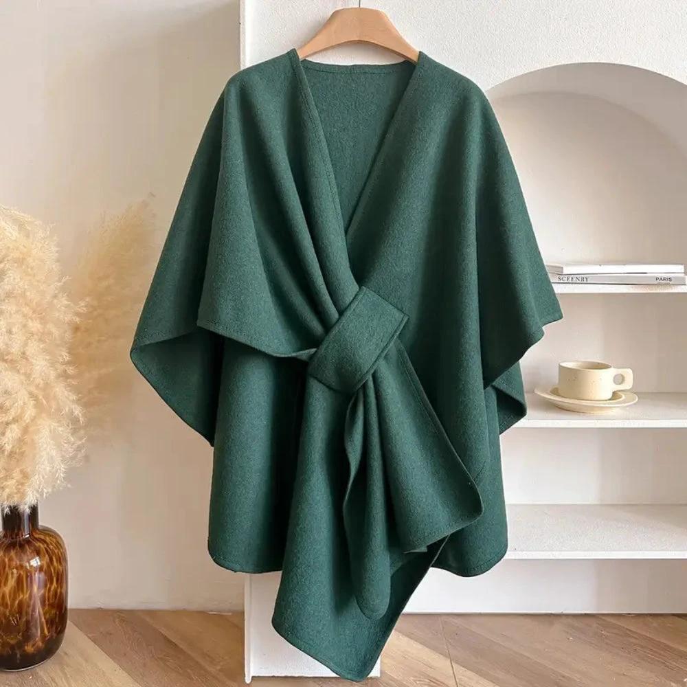 Luxurious Poncho Windproof Shawl Coat by Casa & Beyond