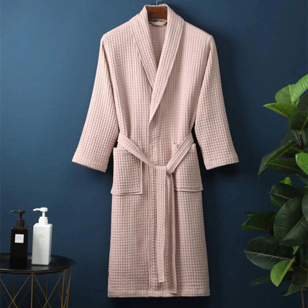 Waffle V-neck Bathrobe by Casa & Beyond
