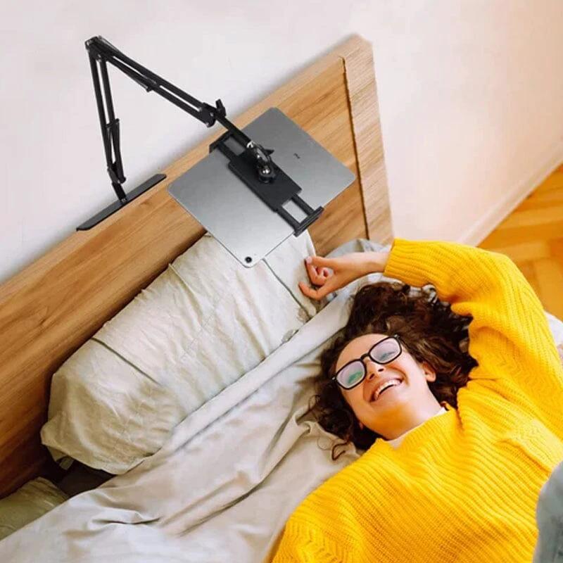 Hidden, extendable table tablet and phone holder by Bowlift
