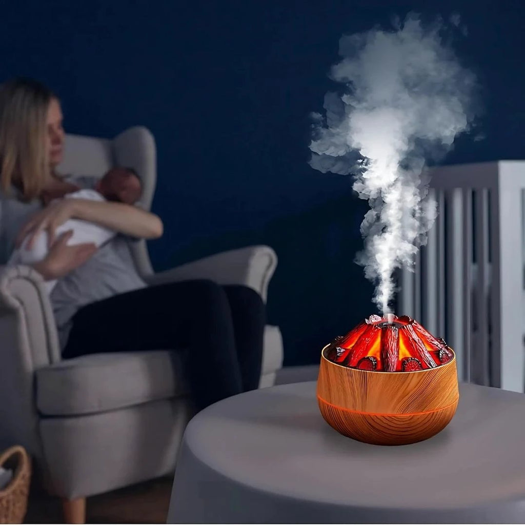 FlameMist | Essential Oil Diffuser – Flame LED – Two Mist Modes – Quiet USB Design – Home Relaxation Bowlift by Bowlift