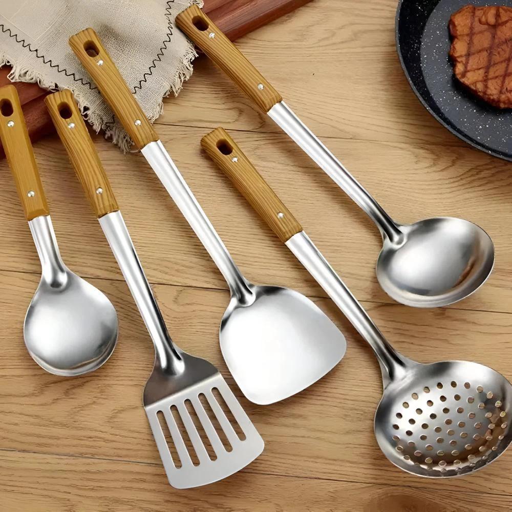 Classic Stainless Steel Kitchen Utensil Set (5 Sets) by Casa & Beyond
