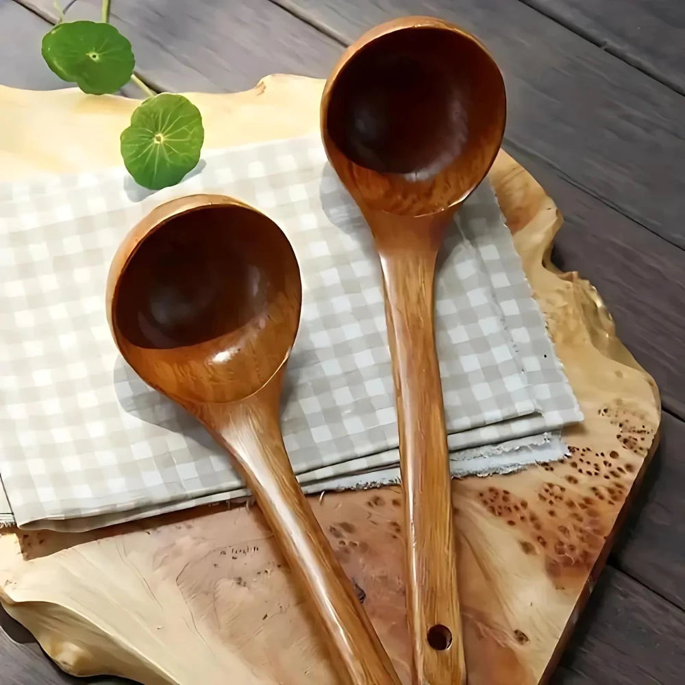 Natural Wooden Soup Spoon - 1pc by Casa & Beyond
