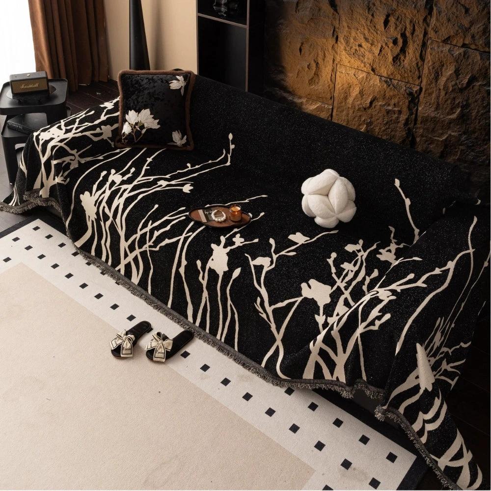 Twilight Branches Chenille Sofa Cover by Casa & Beyond