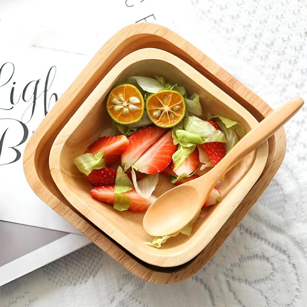 Natural Wood Square Bowl by Casa & Beyond