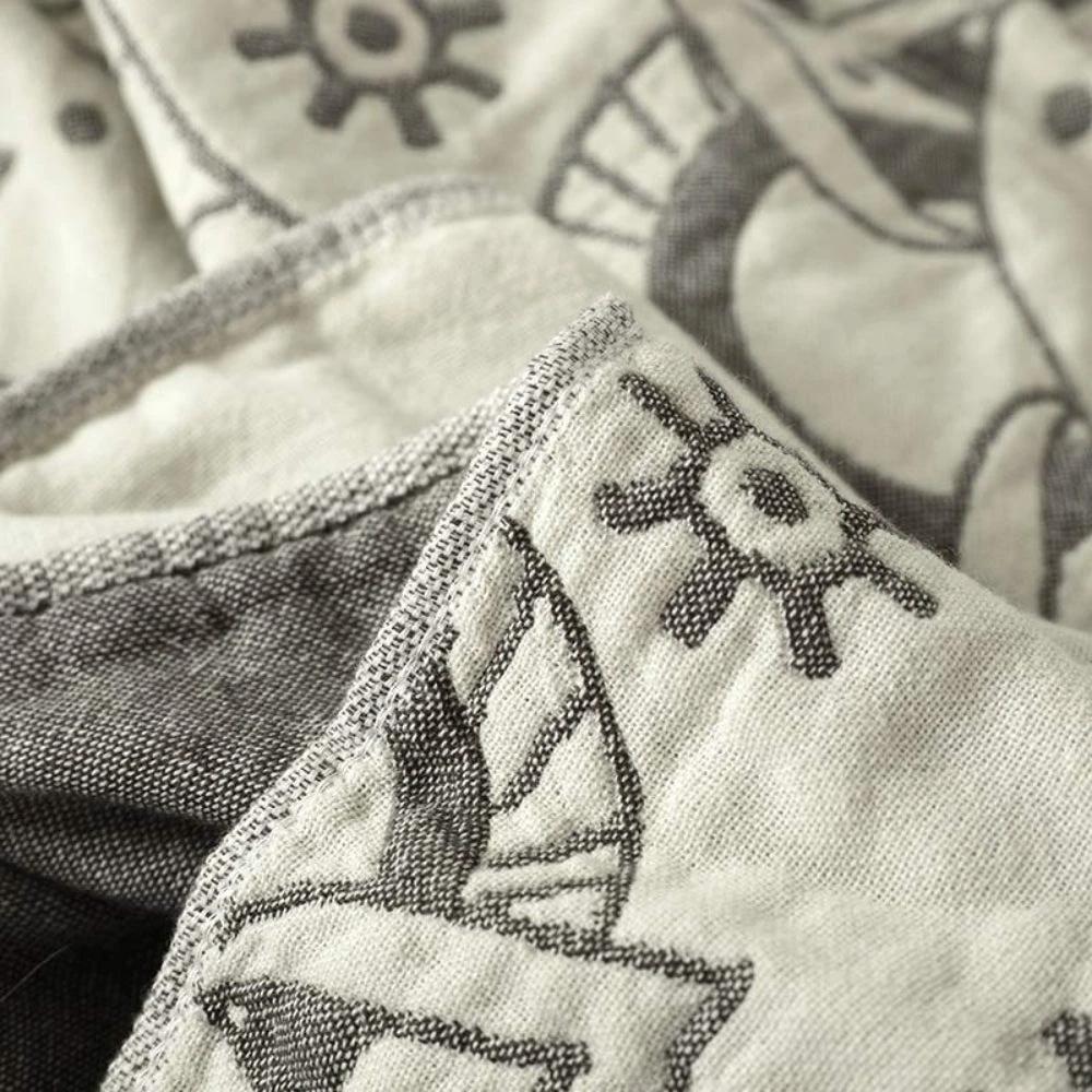 Mandala Art Pattern Reversible Cotton Blanket by Casa & Beyond