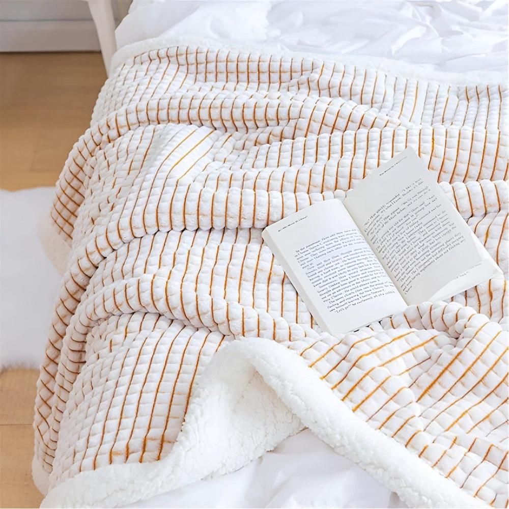Warm Waffle Sherpa Blanket by Casa & Beyond