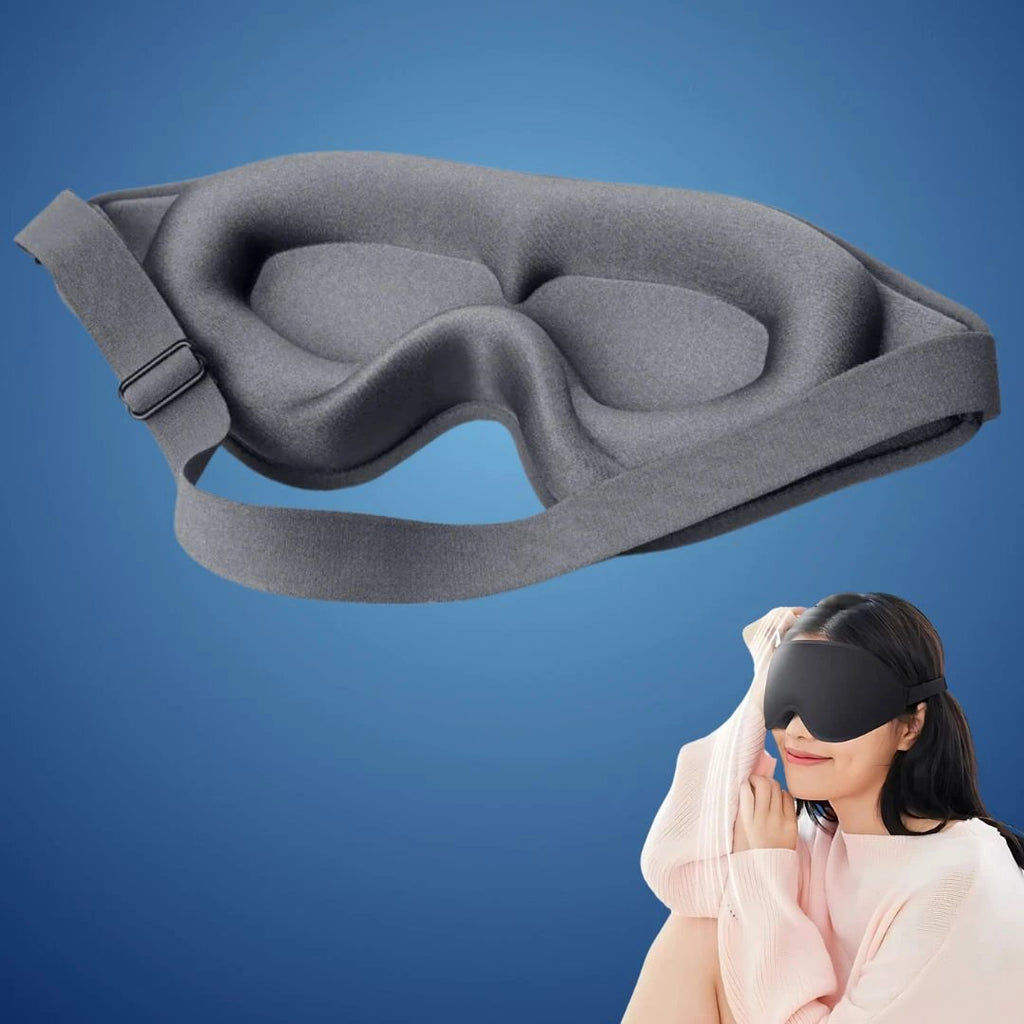 DreamSeal 3D Sleep Eye Mask | Light Blocking Mask - Sleep Blindfold - for Travel - Meditation - Insomnia - Deep Sleep - Adjustable Strap Bowlift by Bowlift
