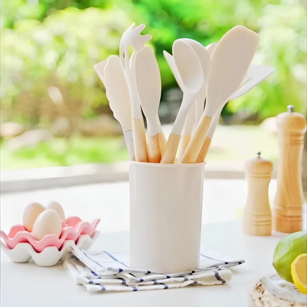 Silicone Cooking Utensils Set by Casa & Beyond