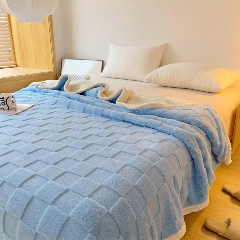 Plush Square Checkerboard Blanket by Casa & Beyond