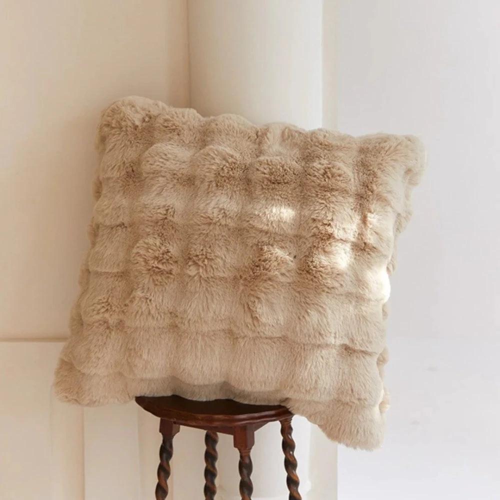 Rabbit Faux Fur Cushion Cover by Casa & Beyond