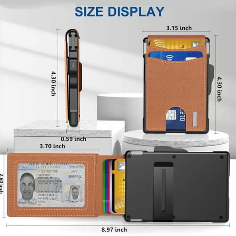 Men's Business Style PU Leather Card Slots for AirTag by BowLift