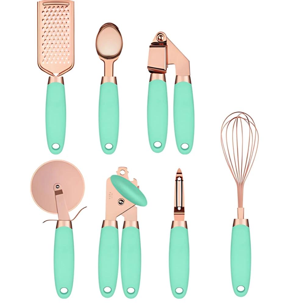 7-Piece Rose Gold Cooking Set by Casa & Beyond