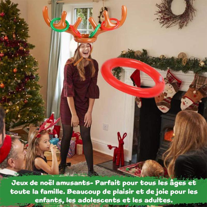 Ring toss game with wooden rings from reindeer Christmas by Bowlift