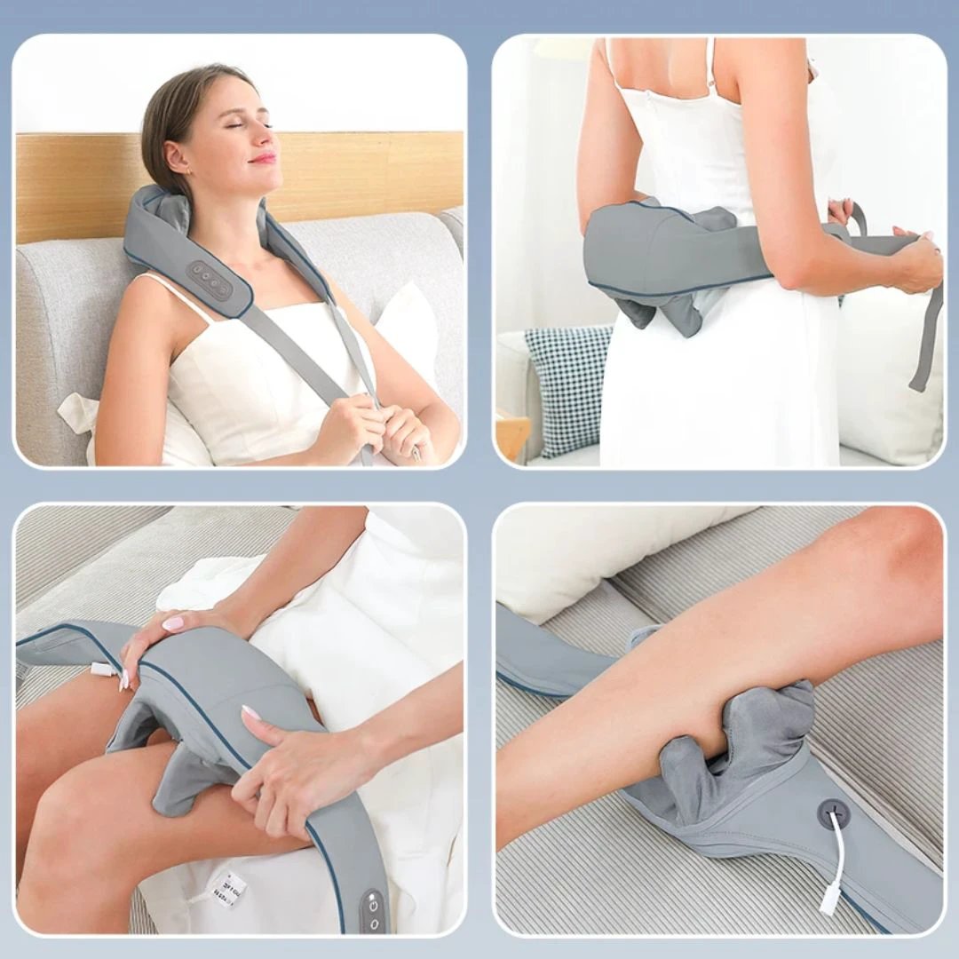 RelaxaPro | Shiatsu Neck Massager – Heated Relief – Cordless Design – Ideal for Office & Home Use Bowlift by Bowlift