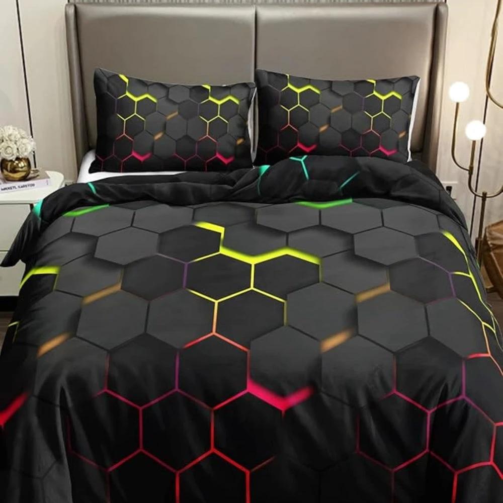 Prisma Hive | 3pcs Duvet Cover Set by Casa & Beyond
