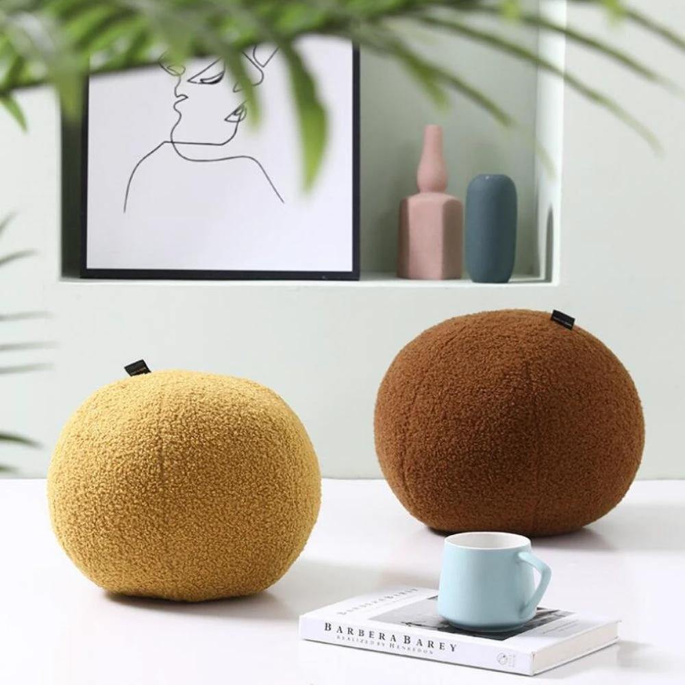 Plush Ball Shaped Boucle Cushion by Casa & Beyond