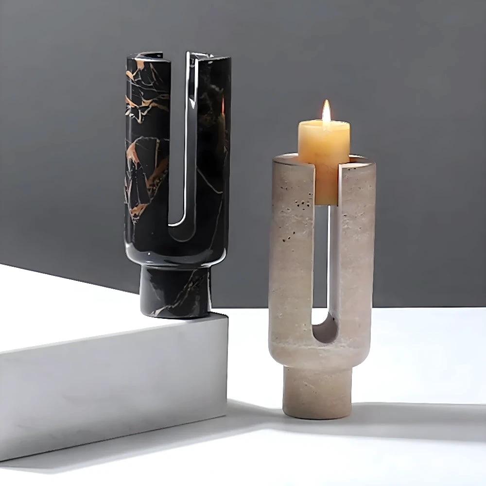 Eclipse Marble Candle Holder by Casa & Beyond