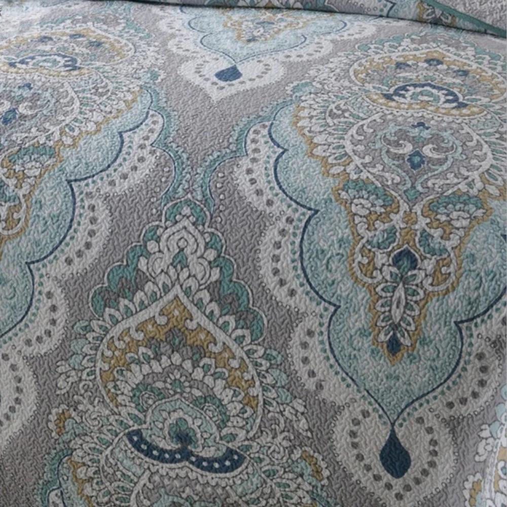 Paisley Aqua Teal Coverlet Set by Casa & Beyond