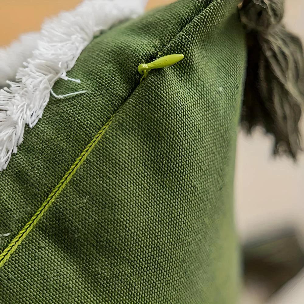Plush Leaf With Tassel Cushion Cover by Casa & Beyond